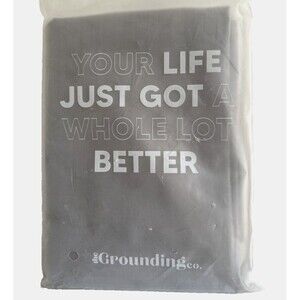 The Grounding Co. Pillowcase Queen Size Gray Cotton/Silver Infused Threads NEW